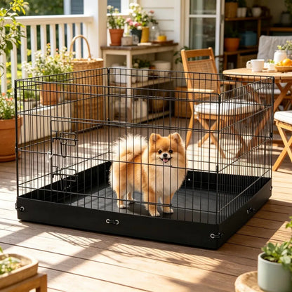 4-Panel Square Dog Playpen with Floor Mat – 36 x 36 x 24 in – view 7