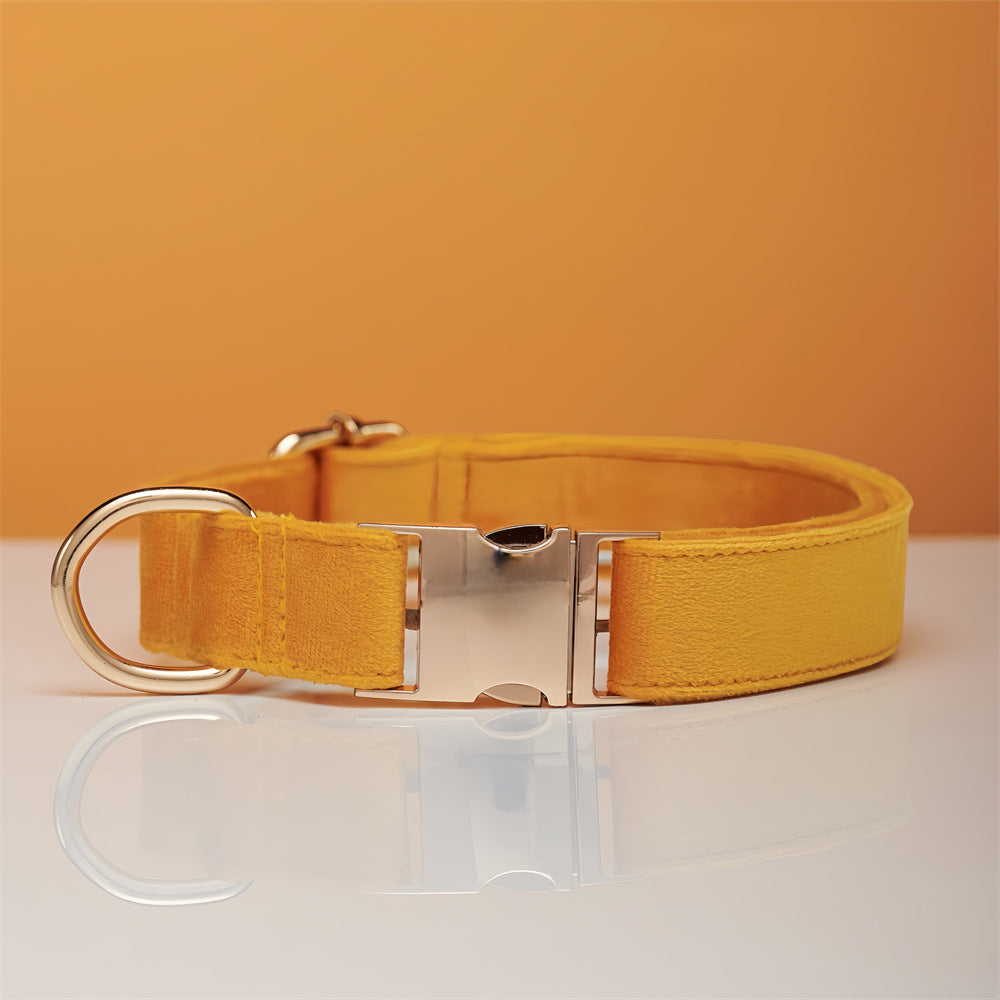 Velvet Dog Collar and Leash Set with Bow – Soft Cotton-Lined Collar, 8 Colors, XS–L – view 24