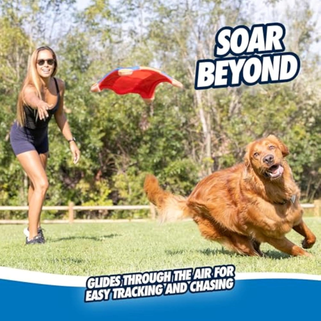 Squirrel Flying Fetch Toy for Dogs – Floating Soft Canvas Flyer, 9.5 in, Orange – view 2
