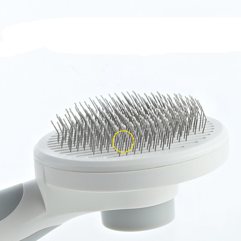 Round Handle Self-Cleaning Pet Needle Comb – 135° Stainless Steel Pins for Knots and Loose Hair – view 7