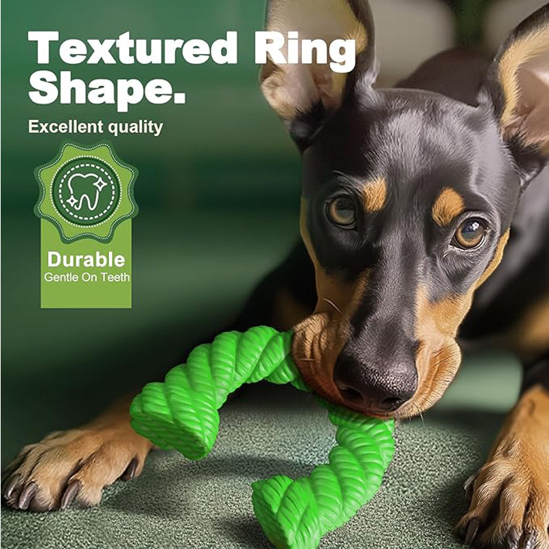 Natural Rubber Horseshoe Dog Chew Toy for Medium and Large Dogs, Green – view 4