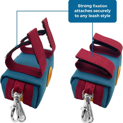 Canvas Poop Bag Holder for Leash, Zippered Dispenser Pouch with Carabiner Clip – view 6