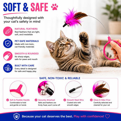 Wearable Cat Feather Collar Toy, Clip-On Feather Teaser for Hands-Free Indoor Play – view 7