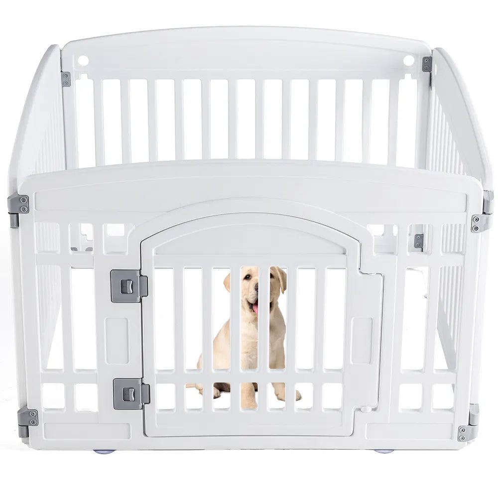 Folding Plastic Pet Playpen – Portable Dog Fence for Small to Medium Dogs, Easy to Clean – view 9