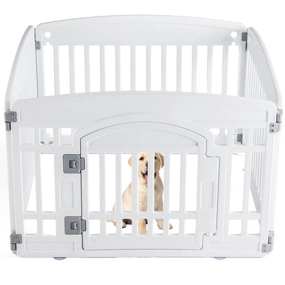 Folding Plastic Pet Playpen – Portable Dog Fence for Small to Medium Dogs, Easy to Clean – view 9