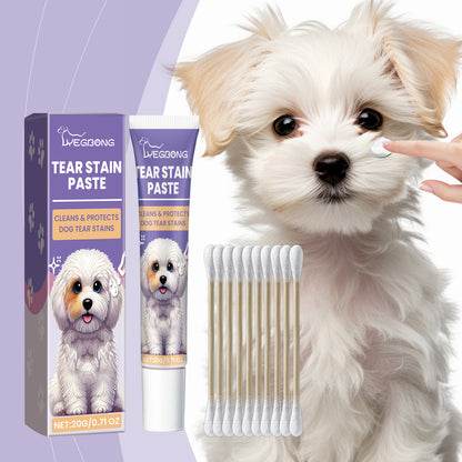 Dog Tear Stain Paste with Honeysuckle &amp; Coconut Oil, 20 g with Cotton Swabs – view 2