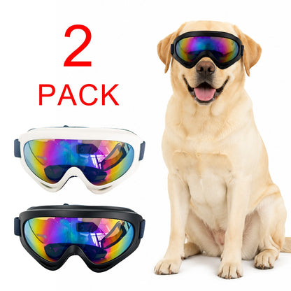 Dog Sunglasses 2-Pack – Anti-UV Windproof Goggles for Small Dogs &amp; Cats, Adjustable Straps, Black &amp; White – view 3