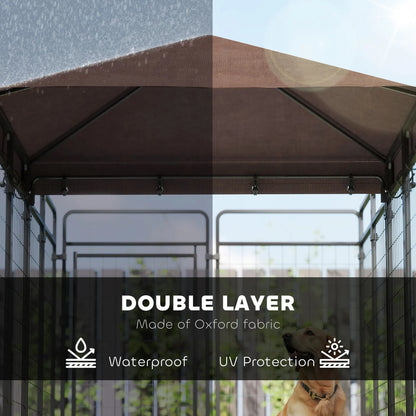 Large Outdoor Dog Kennel with Roof – 9.3 x 4.6 x 5.2 ft, Heavy-Duty Steel – view 7