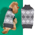 Snowflake Knit Dog Christmas Sweater in Dark Brown & Gray, Sizes XXS–XL – view 3