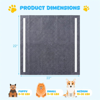 Charcoal Dog Pee Pads 24 x 24 in, 150 Count – 6-Layer Puppy Potty Training Pads – view 9