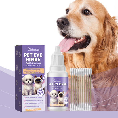 Pet Eye Rinse Solution for Dogs &amp; Cats, 30 ml Bottle with Cotton Swabs – view 3