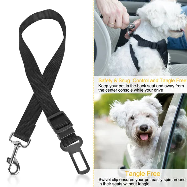 Dog Seat Belt for Car – 2 Pack Adjustable Pet Safety Restraint with Swivel Clip – view 5