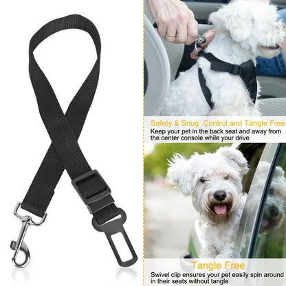 Dog Seat Belt for Car – 2 Pack Adjustable Pet Safety Restraint with Swivel Clip – view 5