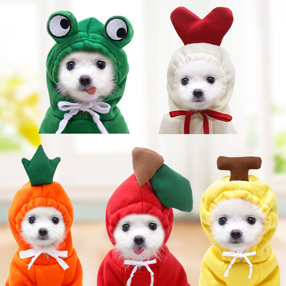Cute Fruit Fleece Dog Hoodie – Warm Winter Outfit for Small Dogs – view 4