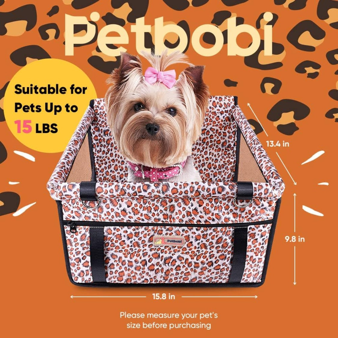 Small Dog Car Booster Seat – Foldable Front Seat with Sturdy Frame &amp; Breathable Mesh – view 3