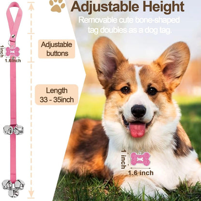 Dog Potty Training Bells – Press Bell + Adjustable Door Hanging Bells, 2-Pack – view 4
