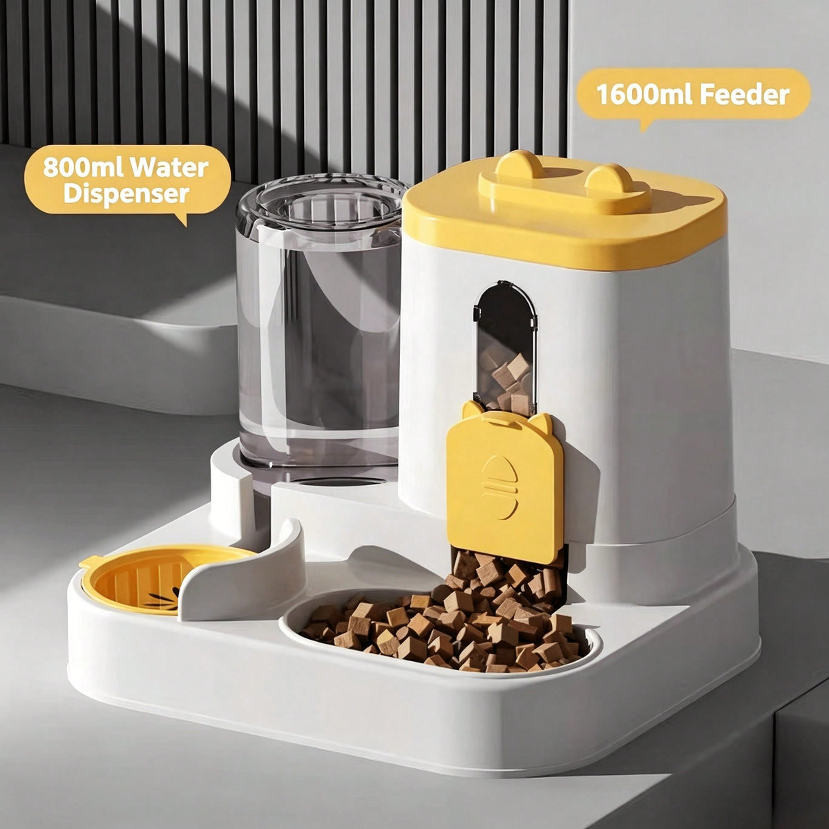 Cat-Shaped Gravity Pet Feeder and Water Dispenser Set for Cats, Puppies &amp; Small Pets – view 8