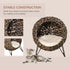 Elevated Wicker Cat House with Cushion – Hand-Woven Water Hyacinth Cat Bed, Brown – view 9