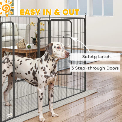 24-Panel Heavy-Duty Metal Dog Playpen – 39.4 in High, 3 Doors, Black – view 8