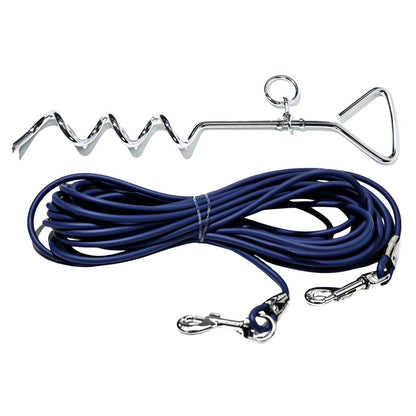 30 ft Dog Tie-Out Leash with Ground Stake – Waterproof PVC Lead for Yard, Camping &amp; Park, 5 Colors – view 11