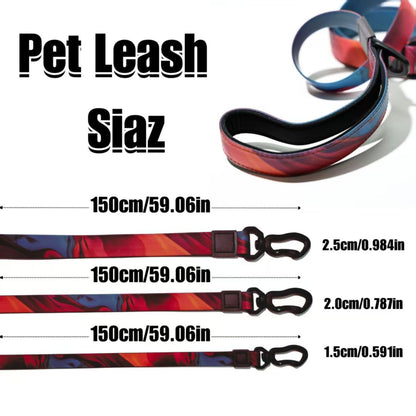 Waterproof PVC Coated Dog Leash Set – Bright Heat-Transfer Print, Easy Clean, 15, 20 &amp; 25 mm, 4 Colors – view 2