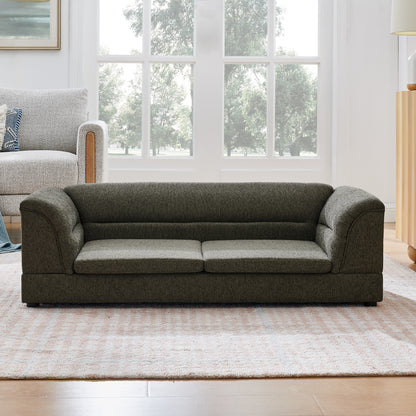 Oversized Dog Sofa Bed with Curved Armrests – Linen Pet Couch for Large Dogs, Dark Gray – view 5