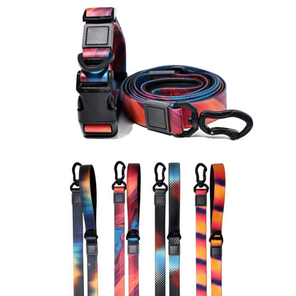 Waterproof PVC Coated Dog Leash Set – Bright Heat-Transfer Print, Easy Clean, 15, 20 &amp; 25 mm, 4 Colors
