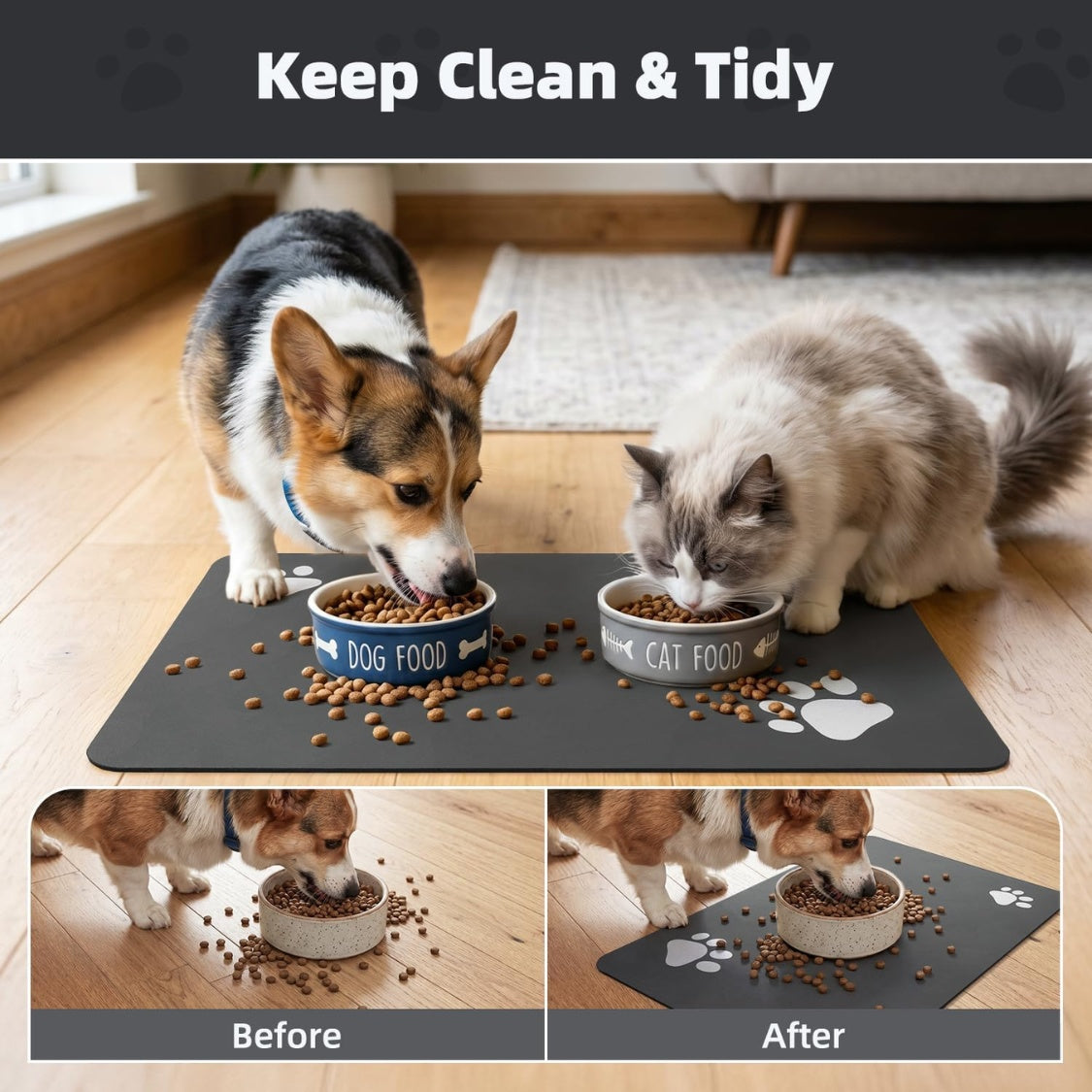 Absorbent Pet Feeding Mat for Dog &amp; Cat Bowls – Quick-Dry, Non-Slip Rubber Backing – view 6