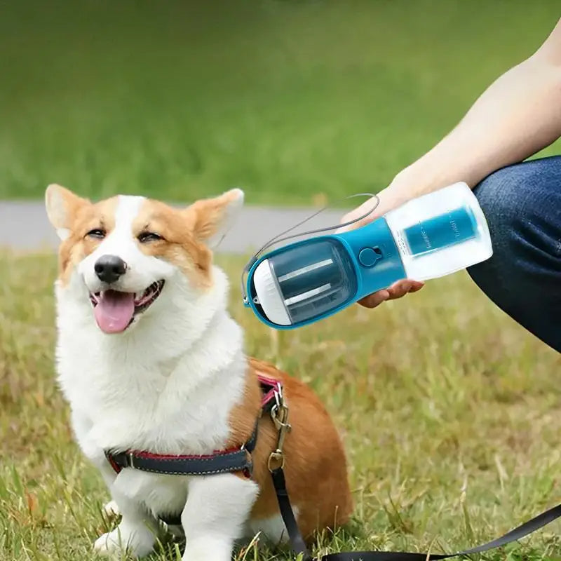 3-in-1 Dog Water Bottle – Travel Cup with Food Container, Waste Bag Holder &amp; Filter, 300 ml – view 5