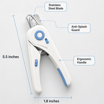 Pet Nail Clippers with Safety Guard for Cats &amp; Small to Medium Pets, Non-Slip Handle, White – view 5