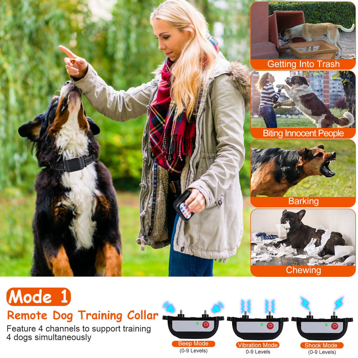 990 ft Wireless Dog Fence System with Training Collar – 2.4G, 0–9 Levels, IPX6 – view 8