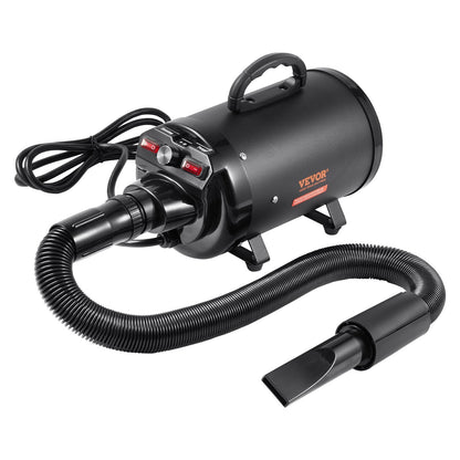 High-Velocity Dog Blow Dryer – 2800 W with Adjustable Heat &amp; Speed, 4 Nozzles – Black