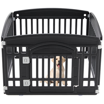 Plastic Dog Playpen – Foldable Indoor/Outdoor Pet Fence, 4 or 6 Panels, White or Black – view 3