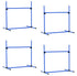 4-Piece Dog Agility Jump Set with Height-Adjustable Bars and Carry Bag, Blue
