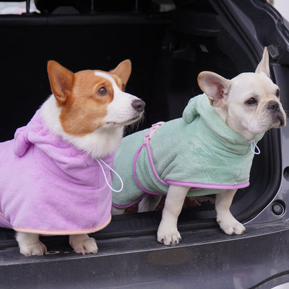 Quick-Dry Microfiber Dog Bathrobe Towel with Hood – view 3