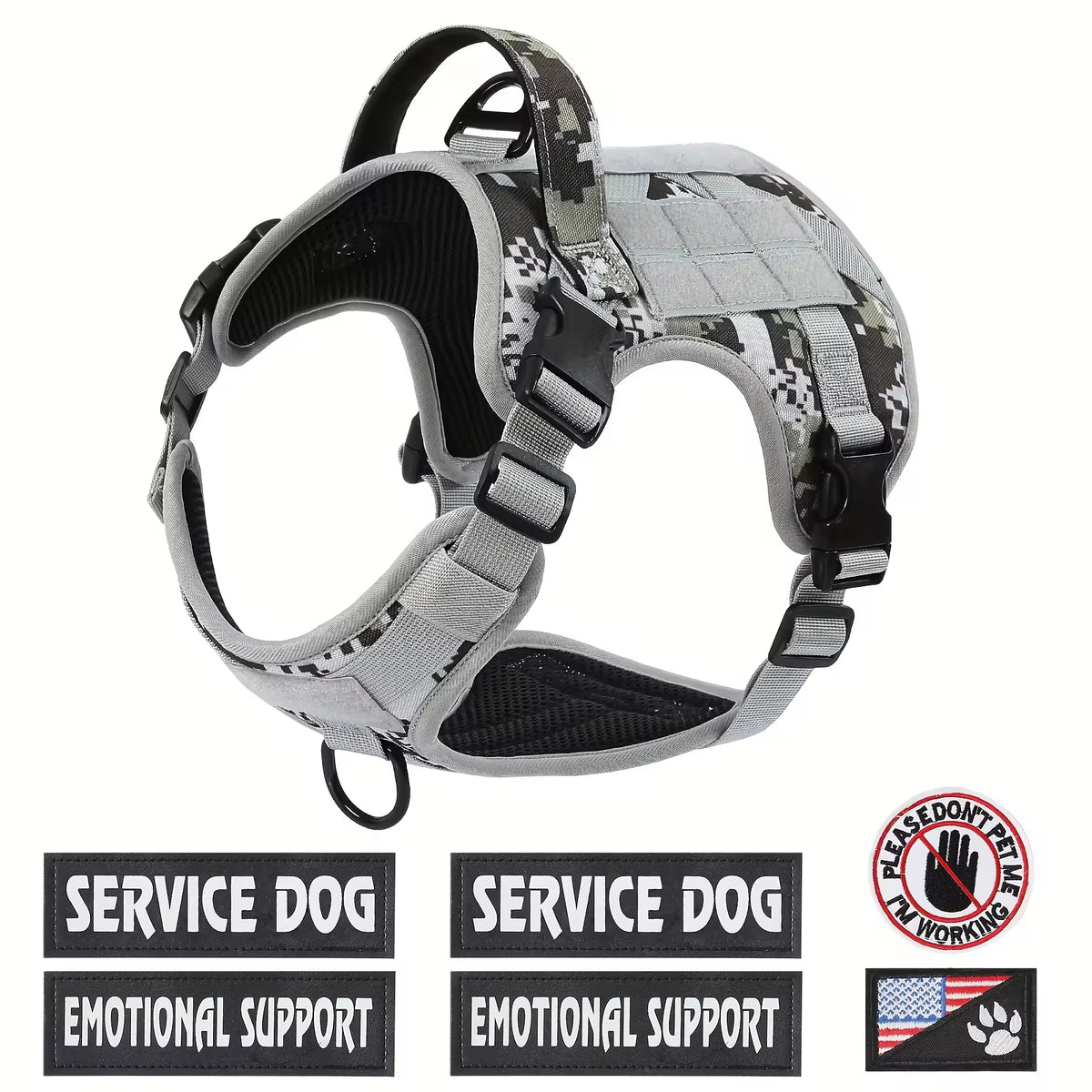Tactical Dog Harness Vest – Adjustable, Reflective, Metal Buckle, for Hiking &amp; Training, S–XL – view 11