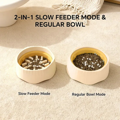 2-in-1 Dual Mode Cat Slow Feeder Bowl, Switchable Maze and Regular Feeding, Large Plastic – view 4