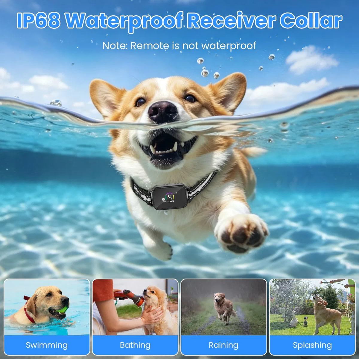 2-in-1 Dog Training &amp; Anti-Bark Collar with Remote – 3300 ft, IP68, Color Screen, 1 or 2 Collars – view 2