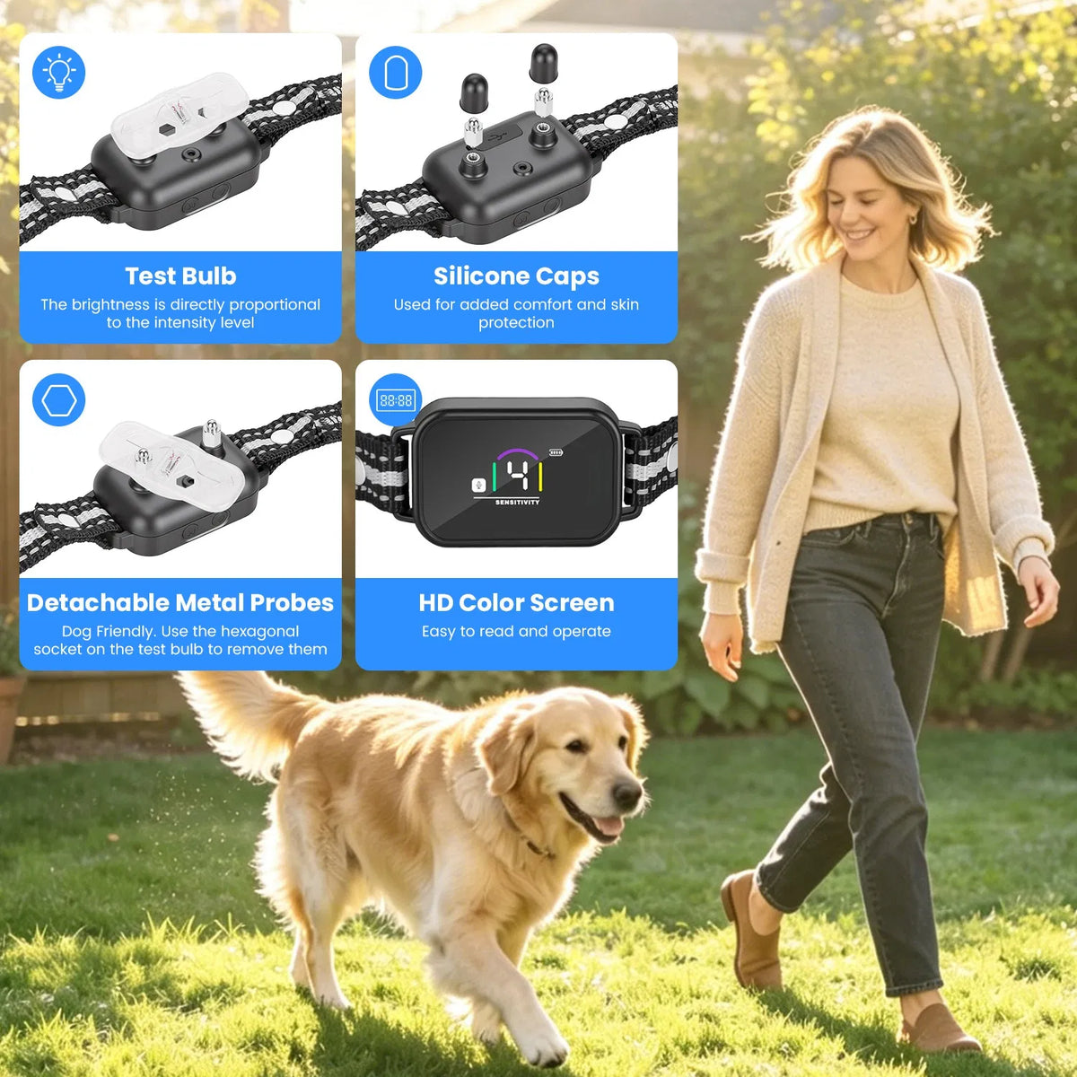 2-in-1 Dog Training &amp; Anti-Bark Collar with Remote – 3300 ft, IP68, Color Screen, 1 or 2 Collars – view 8
