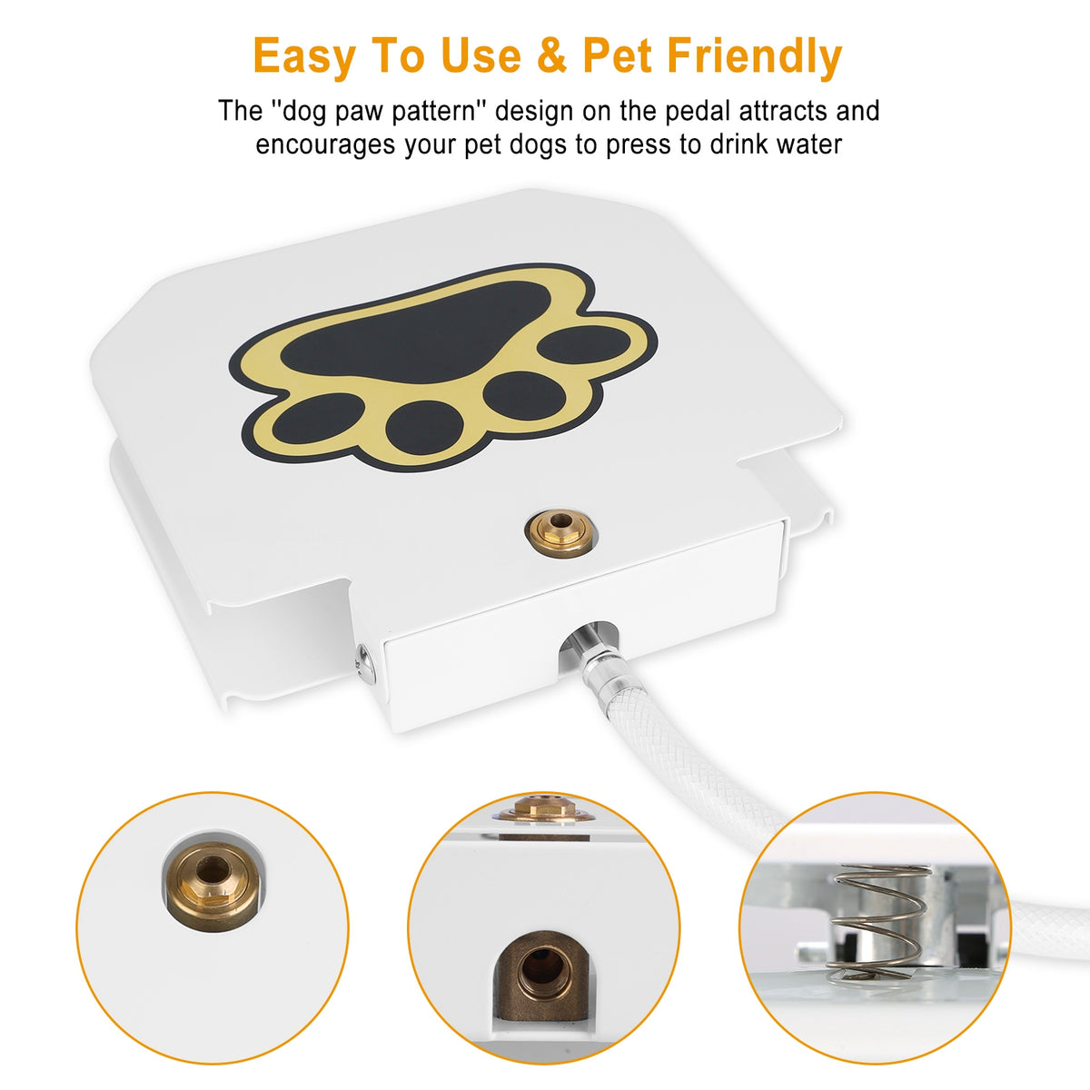 Step-On Outdoor Dog Water Fountain – Paw Pedal Activated Drinking Fountain with Hose – view 7