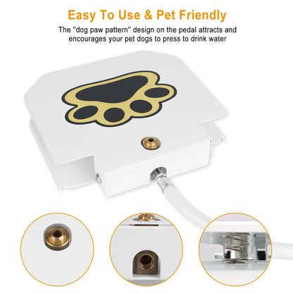 Step-On Outdoor Dog Water Fountain – Paw Pedal Activated Drinking Fountain with Hose – view 7