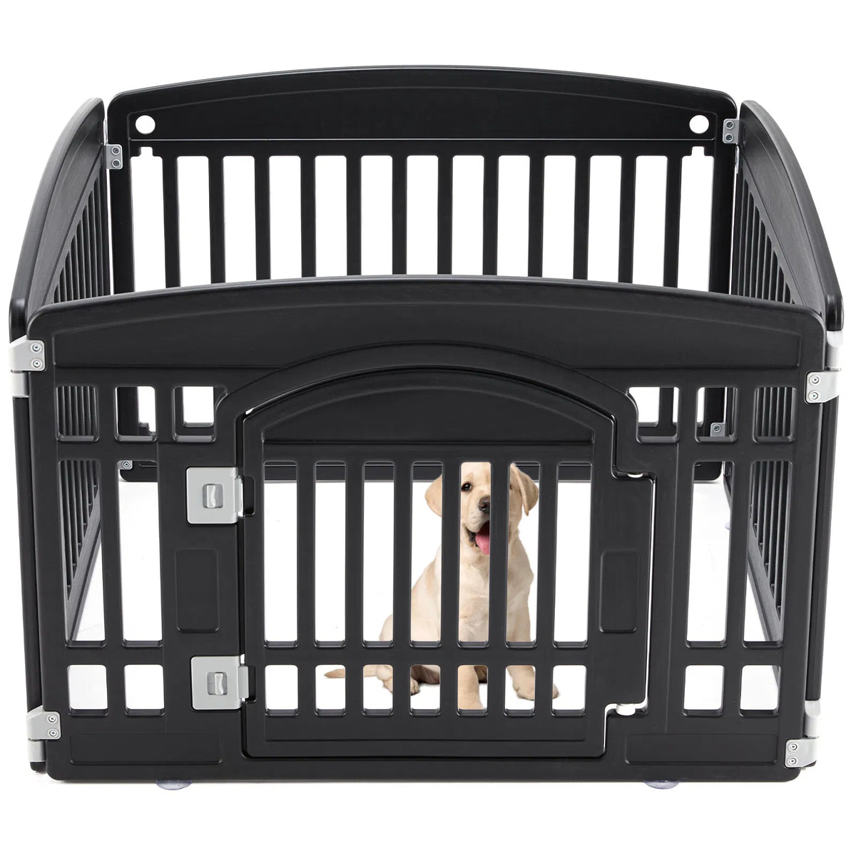 Folding Plastic Pet Playpen – Portable Dog Fence for Small to Medium Dogs, Easy to Clean