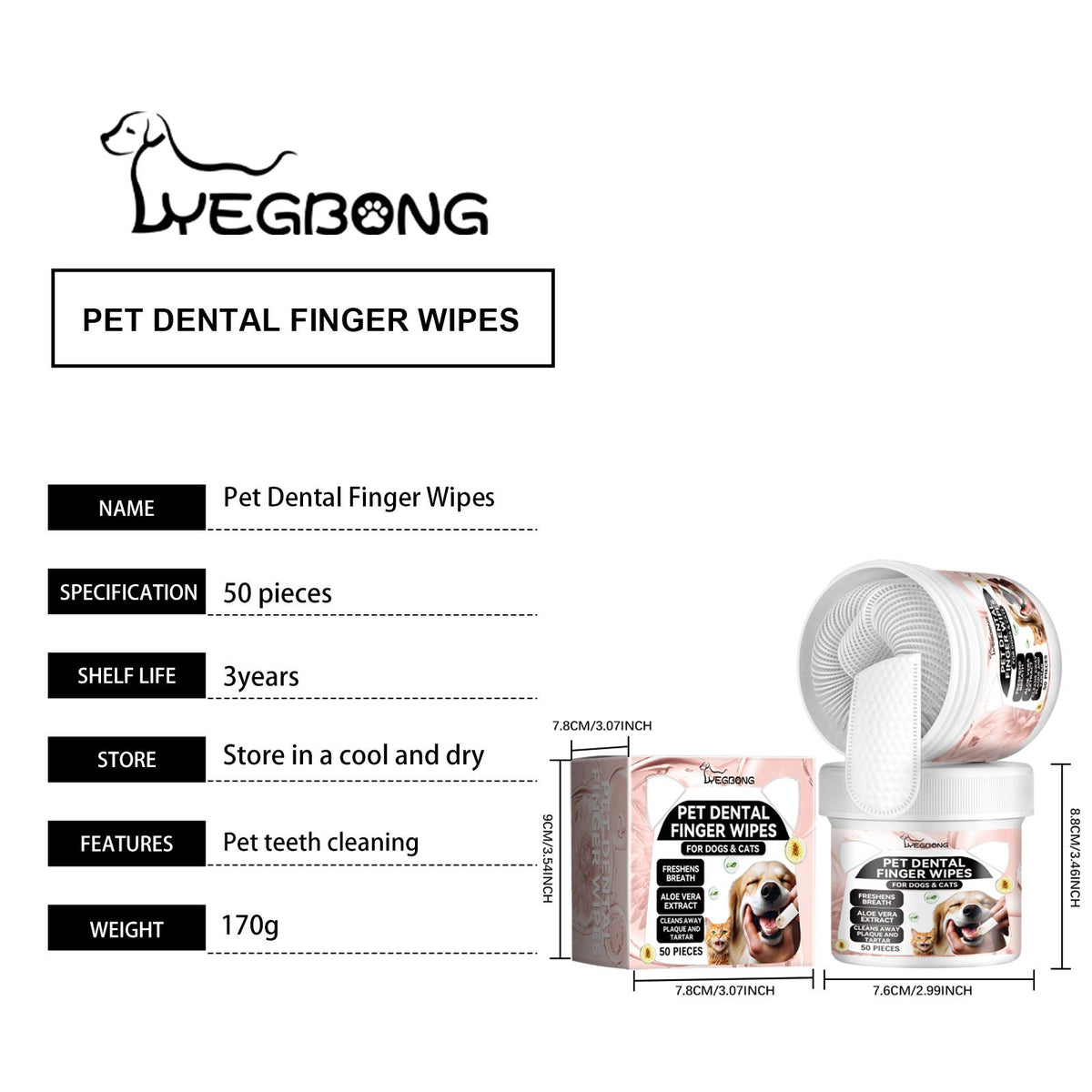 Disposable Pet Dental Finger Wipes – 50 Pre-Moistened Finger Sleeves for Dogs &amp; Cats – view 7