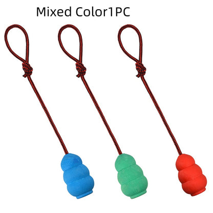 Natural Rubber Pet Toy with Rope, Mixed Colors – Small 3.5 in or Large 4.7 in – view 6