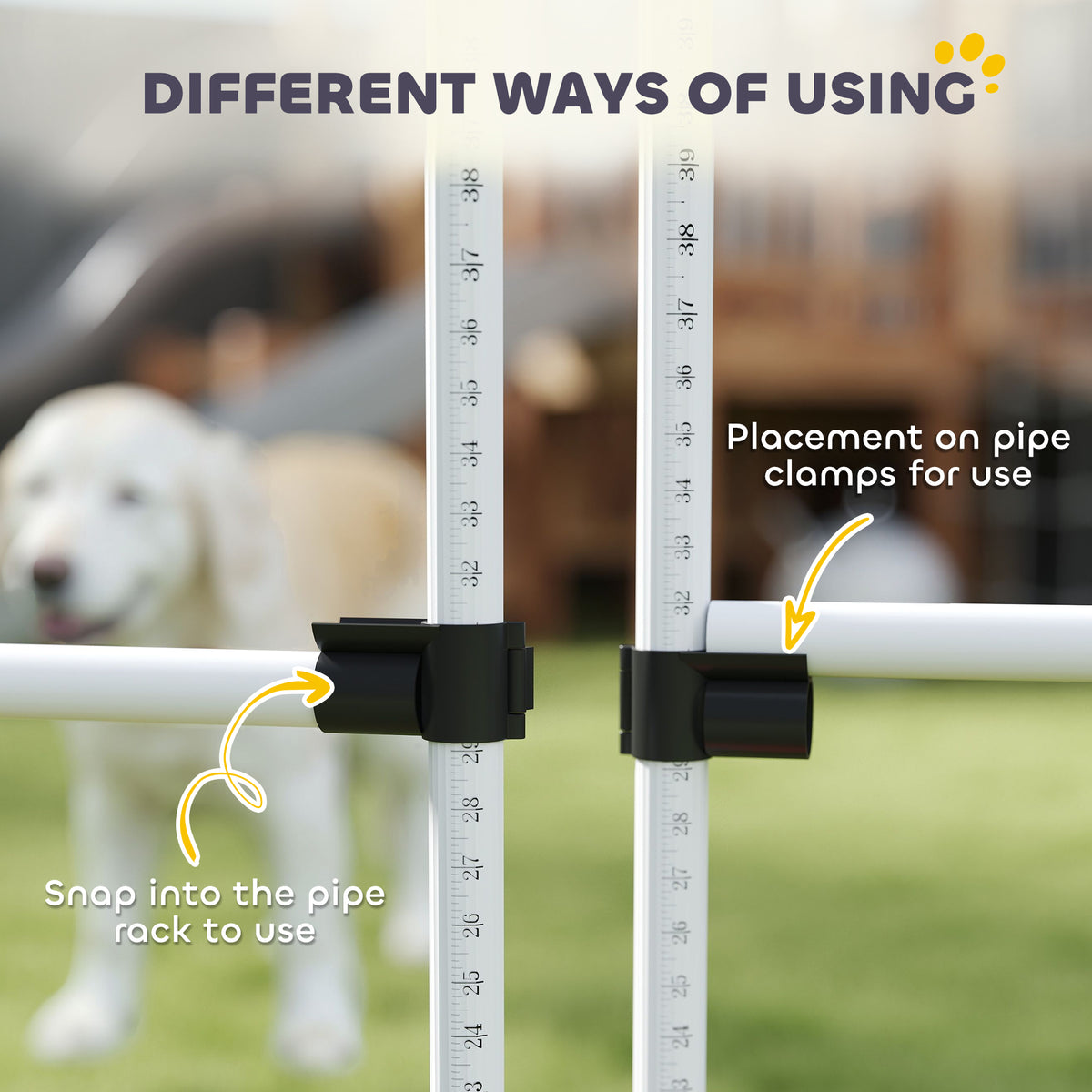 6-Piece Dog Agility Jump Set – Adjustable Height Hurdle Bars with Carry Bag, White – view 8