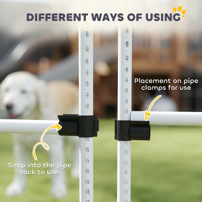 6-Piece Dog Agility Jump Set – Adjustable Height Hurdle Bars with Carry Bag, White – view 8