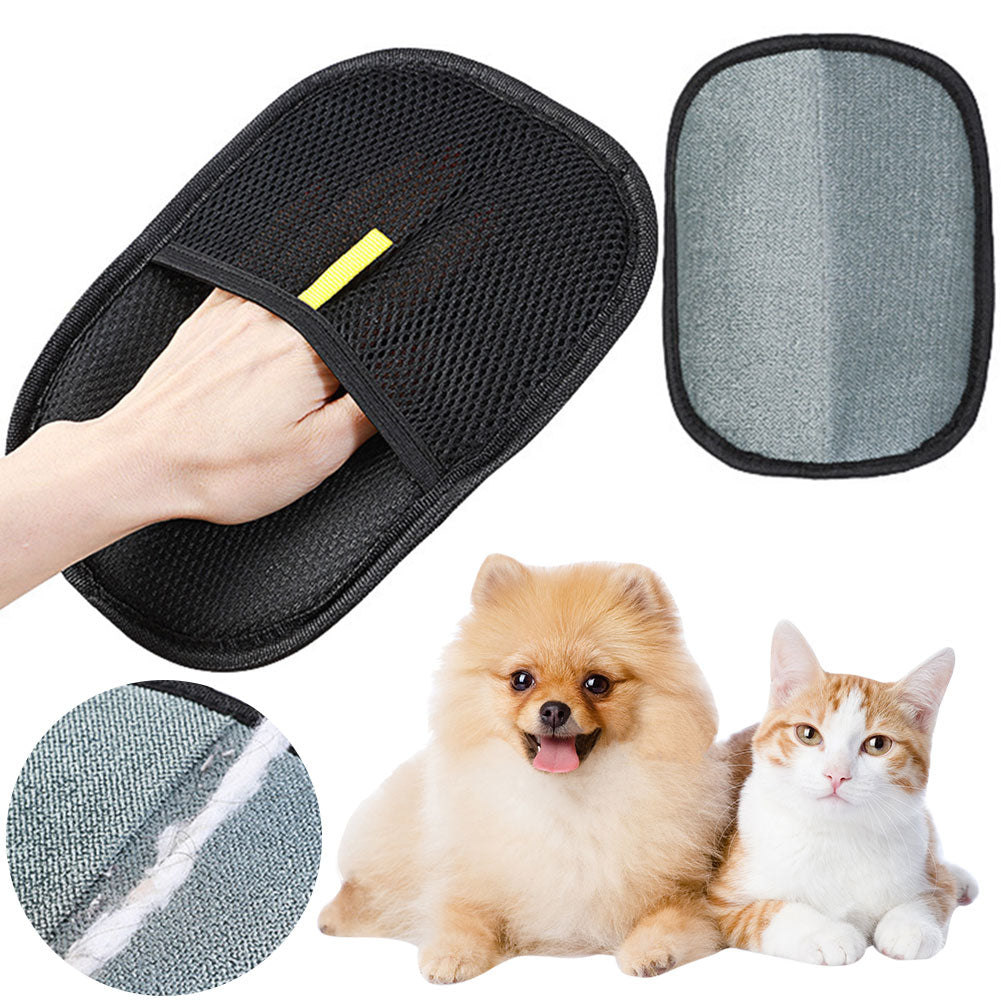 Pet Hair Remover Grooming Glove – Dual-Sided Deshedding Mitt for Dogs, Cats and Rabbits