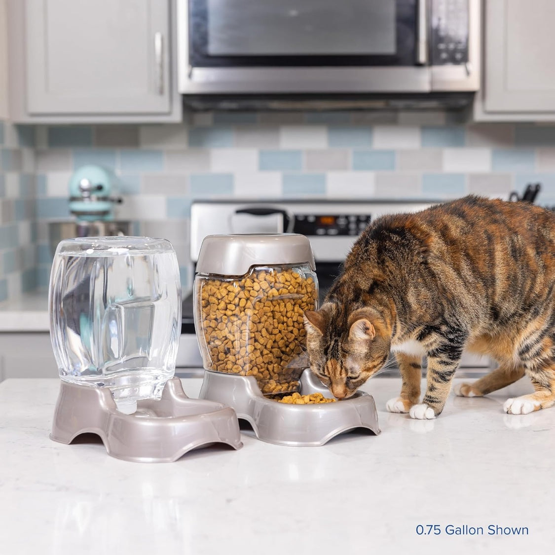 Gravity Water Dispenser for Kittens &amp; Puppies – Extra Small 1/4 Gallon Bowl, White – view 5