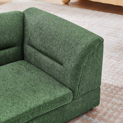 Oversized Linen Dog Sofa – Curved Armrests, Raised Frame, Thick Cushion, for Large Dogs, Olive Green – view 7