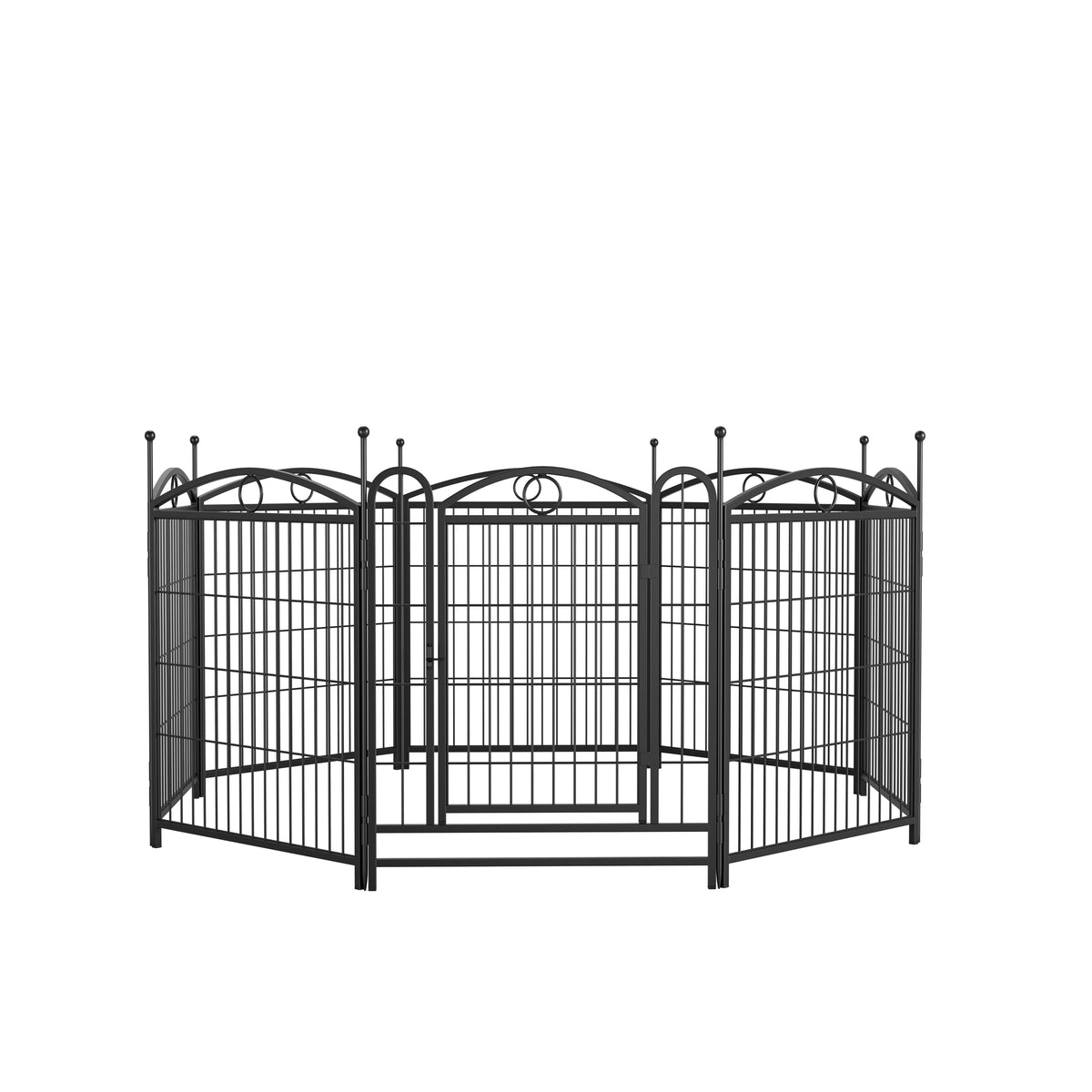 8-Panel Metal Dog Playpen – Foldable Exercise Pen with Door, Rust-Resistant, 32 in High, Black – view 5